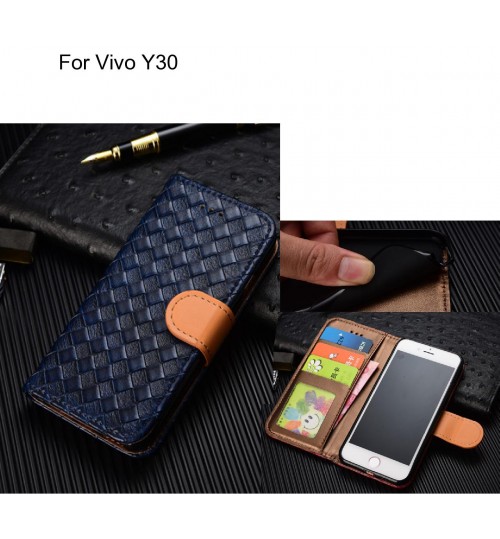 Vivo Y30 case Leather Wallet Case Cover