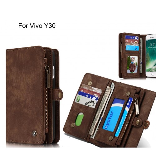 Vivo Y30 Case Retro leather case multi cards