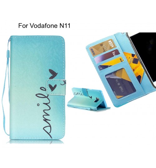 Vodafone N11 case 3 card leather wallet case printed ID