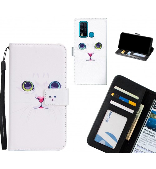 Vivo Y30 case 3 card leather wallet case printed ID