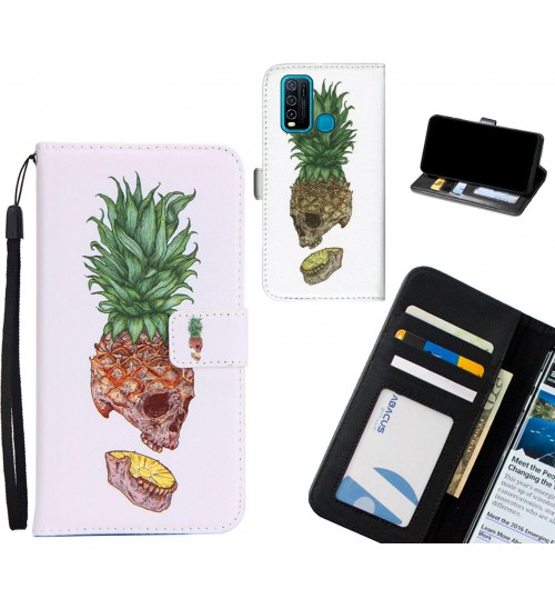 Vivo Y30 case 3 card leather wallet case printed ID