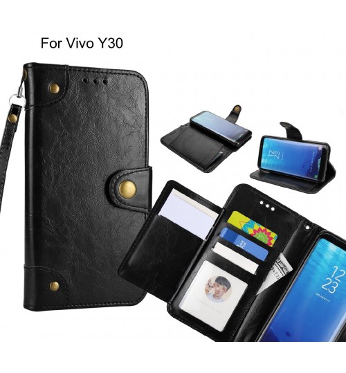 Vivo Y30  case executive multi card wallet leather case