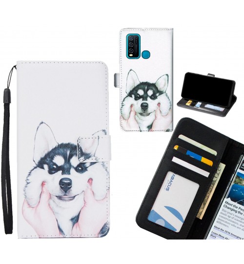 Vivo Y30 case 3 card leather wallet case printed ID