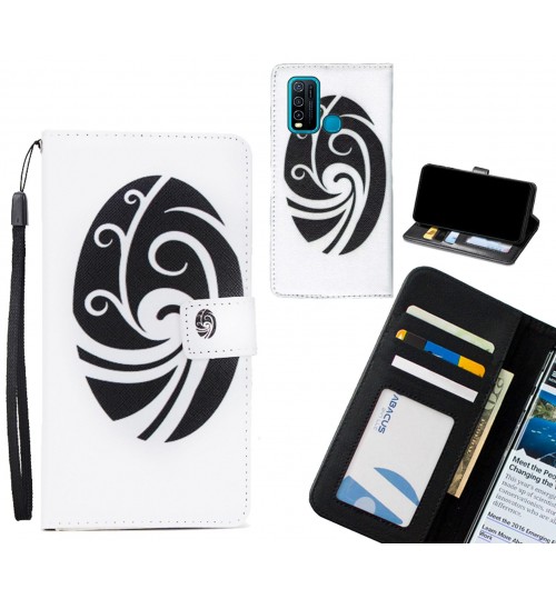 Vivo Y30 case 3 card leather wallet case printed ID