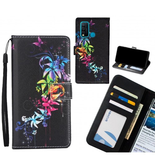 Vivo Y30 case 3 card leather wallet case printed ID