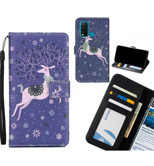 Vivo Y30 case 3 card leather wallet case printed ID