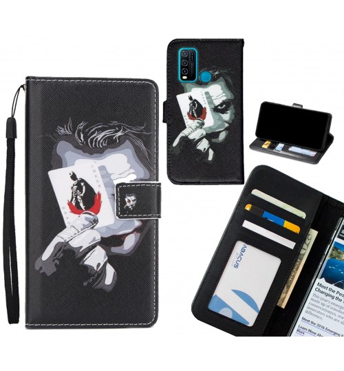 Vivo Y30 case 3 card leather wallet case printed ID