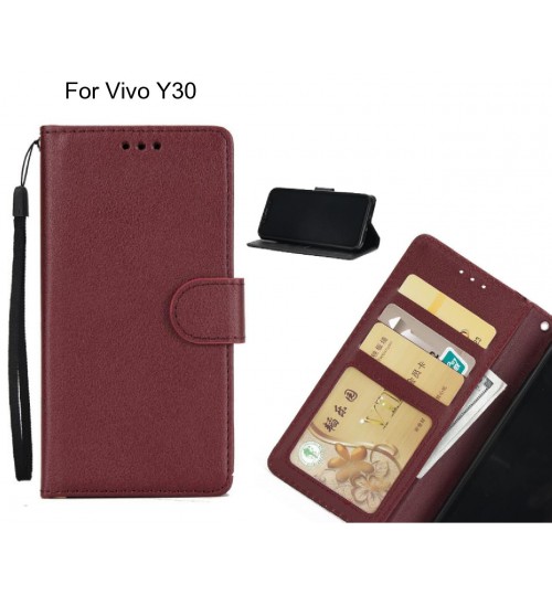Vivo Y30  case Silk Texture Leather Wallet Case