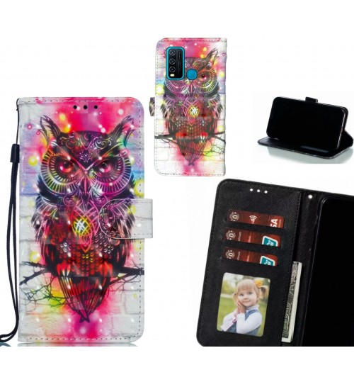 Vivo Y30 Case Leather Wallet Case 3D Pattern Printed