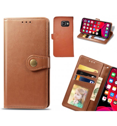 Galaxy A3 2016 Case Premium Leather Id Wallet Case - Brown