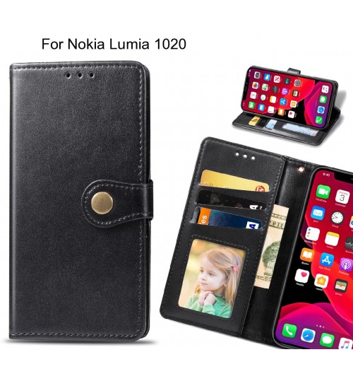 Nokia Lumia 1020 Case Premium Leather Id Wallet Case - Black