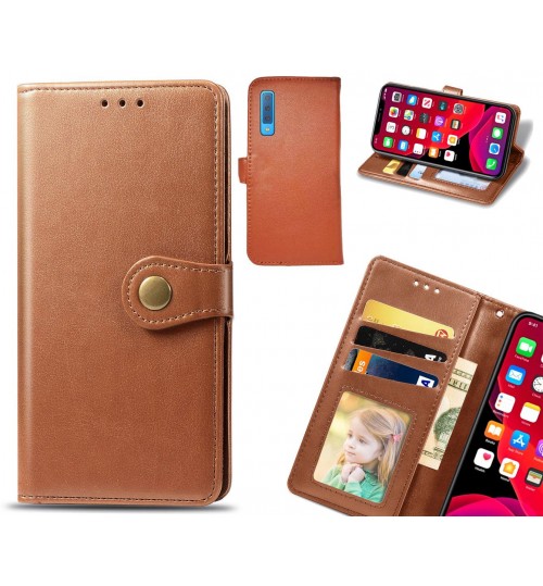GALAXY A7 2018 Case Premium Leather ID Wallet Case
