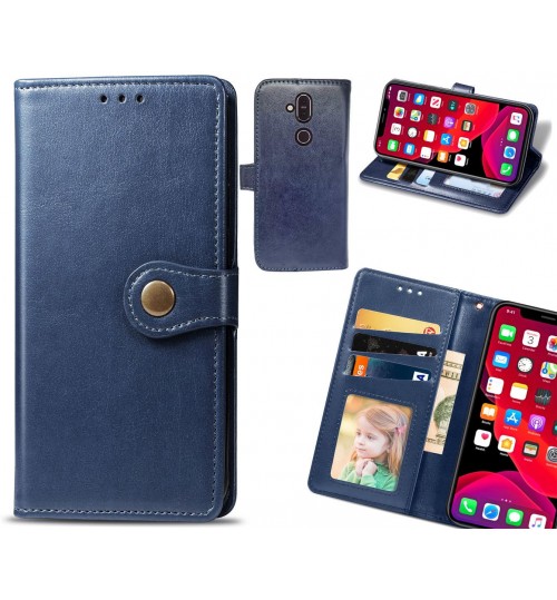 Nokia 8.1 Case Premium Leather ID Wallet Case