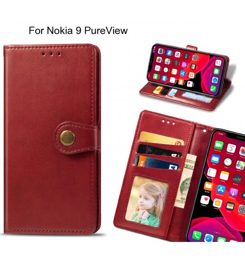 Nokia 9 PureView Case Premium Leather ID Wallet Case