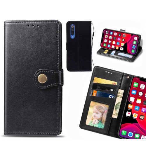 Xiaomi Mi 9 Se Case Premium Leather Id Wallet Case - Black
