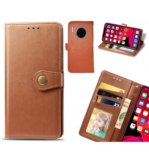 Huawei Mate 30 Pro Case Premium Leather Id Wallet Case - Brown