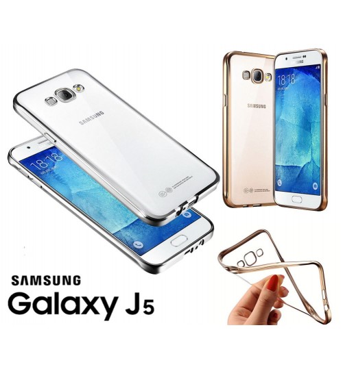 Samsung Galaxy J5 case plating bumper with clear gel back cover case