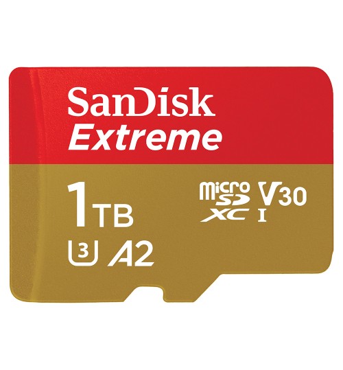 SANDISK EXTREME MICROSDXC SQXA1 1TB V30 U3 C10 A2 UHS-I 160MB/S R 90MB/S W 4X6 SD ADAPTOR LIFETIME LIMITED