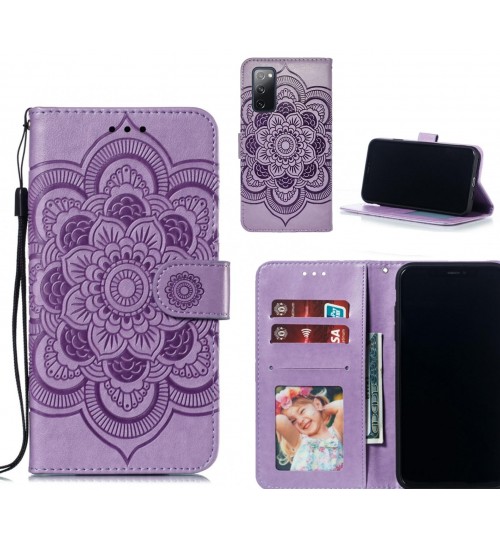Samsung S20 Fe Case Leather Wallet Case Embossed Pattern - Purple
