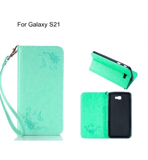 Galaxy S21 CASE Premium Leather Embossing wallet Folio case