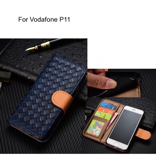 Vodafone P11 case Leather Wallet Case Cover