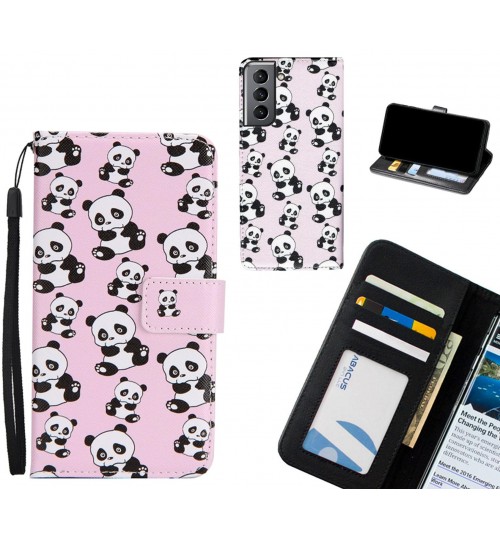 Galaxy S21 case 3 card leather wallet case printed ID