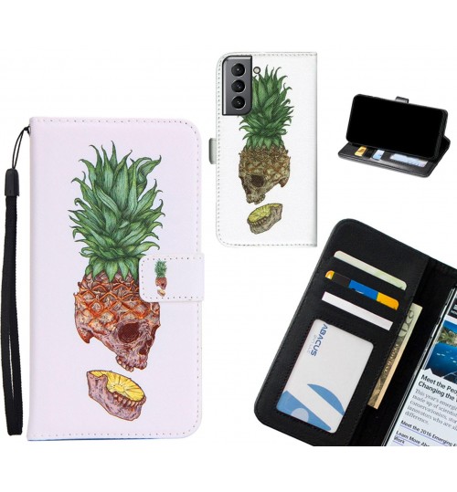 Galaxy S21 case 3 card leather wallet case printed ID