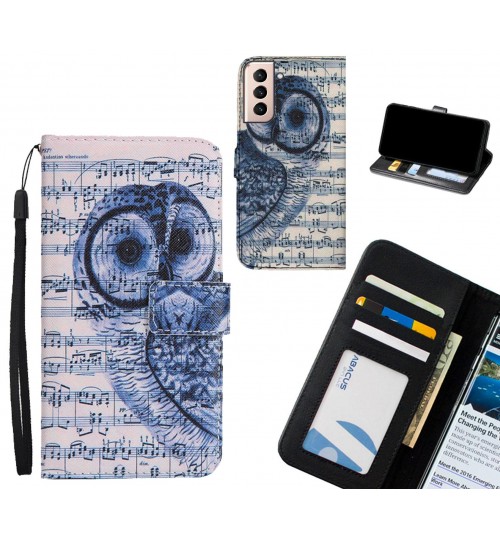 Galaxy S21 Plus case 3 card leather wallet case printed ID