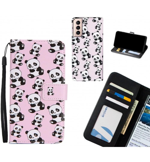 Galaxy S21 Plus case 3 card leather wallet case printed ID