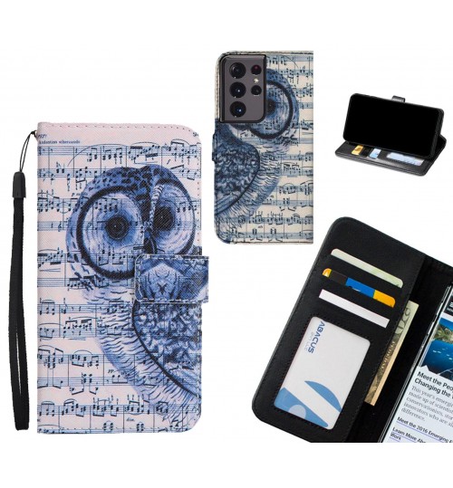 Galaxy S21 Ultra case 3 card leather wallet case printed ID