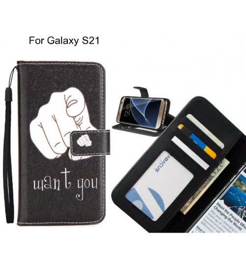 Galaxy S21 case 3 card leather wallet case printed ID