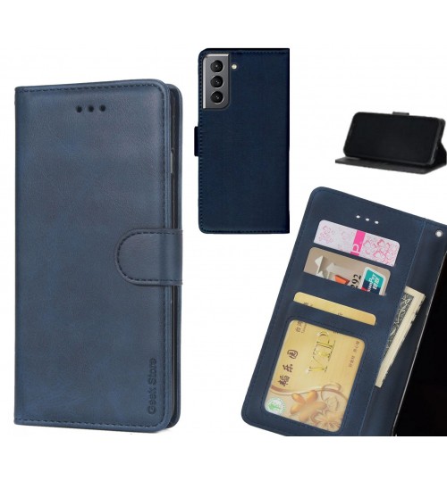 Galaxy S21 Case Executive Leather Wallet Case - Blue