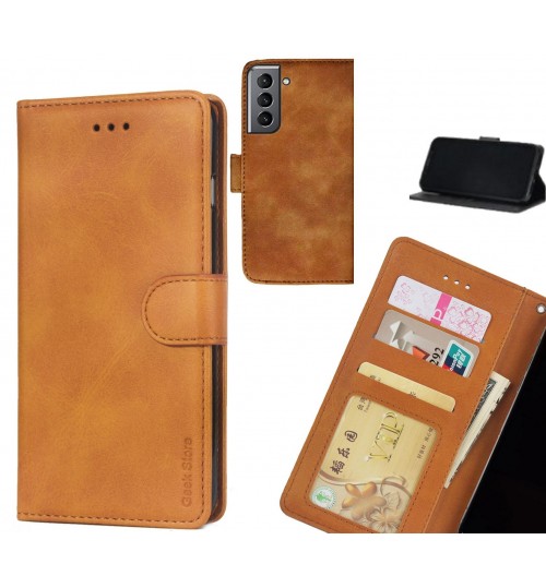 Galaxy S21 Case Executive Leather Wallet Case - Light Brown