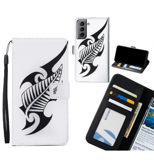 Galaxy S21 case 3 card leather wallet case printed ID