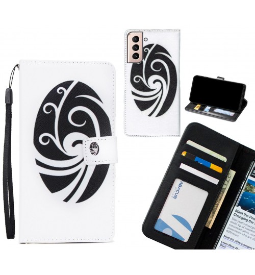 Galaxy S21 Plus case 3 card leather wallet case printed ID