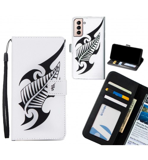 Galaxy S21 Plus case 3 card leather wallet case printed ID