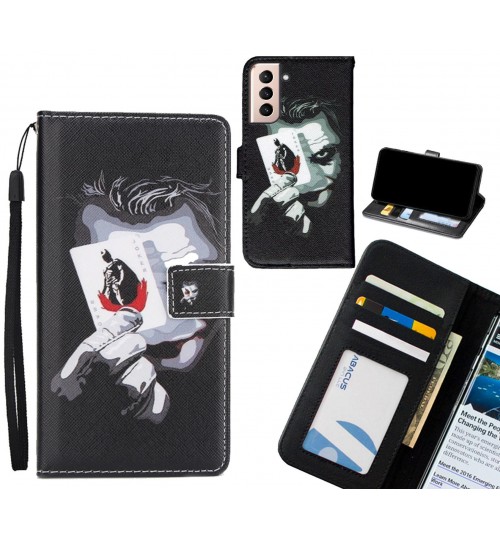 Galaxy S21 Plus case 3 card leather wallet case printed ID