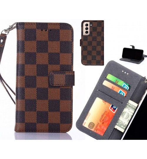Galaxy S21 Plus Case Grid Wallet Leather Case