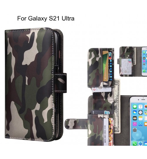 Galaxy S21 Ultra Case Wallet Leather Flip Case 7 Card Slots - Green