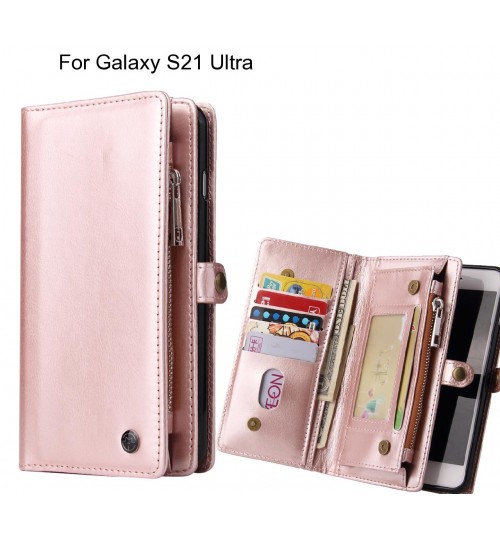 Galaxy S21 Ultra Case Retro leather case multi cards cash pocket