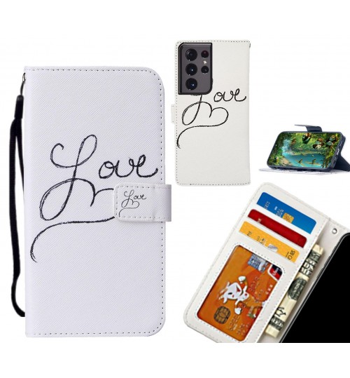 Galaxy S21 Ultra case leather wallet case printed ID