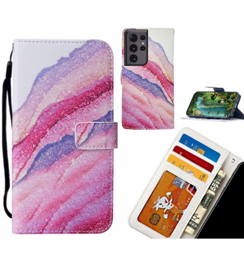 Galaxy S21 Ultra case leather wallet case printed ID