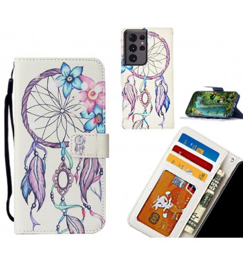 Galaxy S21 Ultra case leather wallet case printed ID