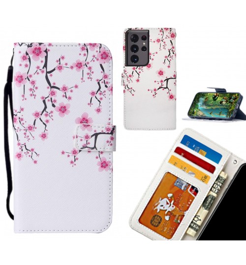 Galaxy S21 Ultra case leather wallet case printed ID