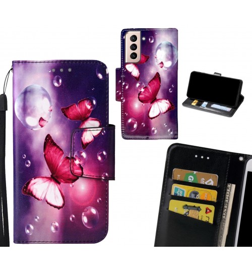 Galaxy S21 Plus Case wallet fine leather case printed