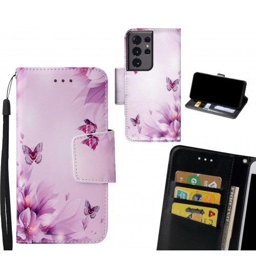 Galaxy S21 Ultra Case wallet fine leather case printed