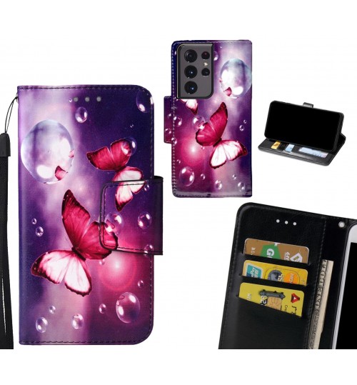 Galaxy S21 Ultra Case wallet fine leather case printed