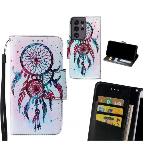 Galaxy S21 Ultra Case wallet fine leather case printed