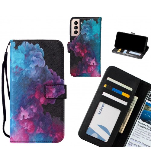 Galaxy S21 Plus case leather wallet case printed ID