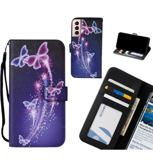 Galaxy S21 Plus case leather wallet case printed ID